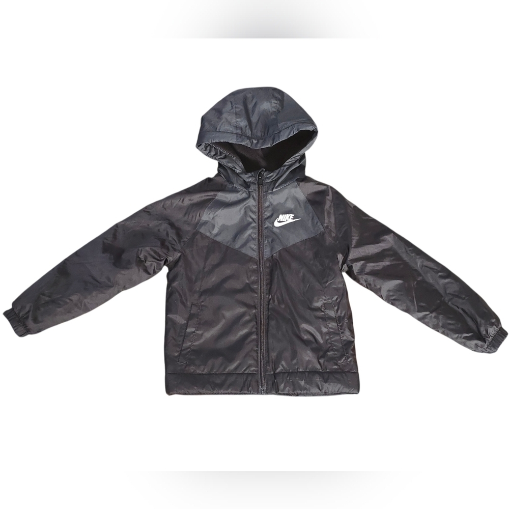 Nike Black Grazy Hooded Jacket Fleece Puffer Kids 4T Lightweight